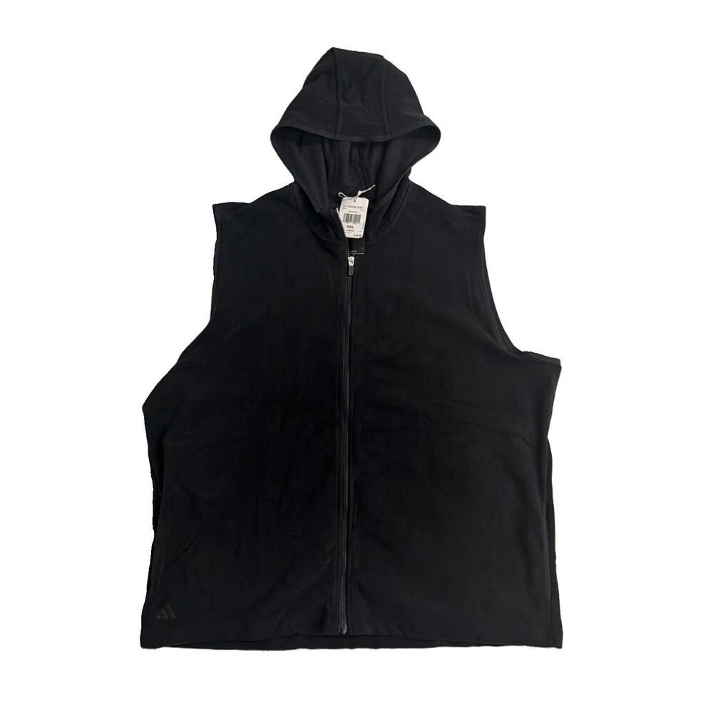 NWT Adidas Ultimate365 Hoodie Vest Men's Size 3XL Black Fleece Sleeveless JL5330